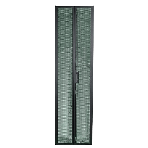 19" FS Rack - Dual Mesh Door - Vertically Split  - Same Key